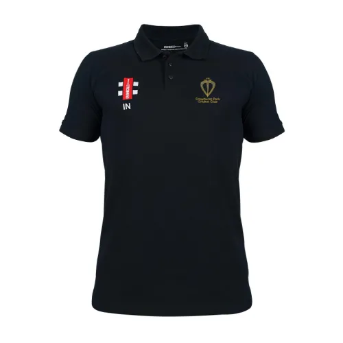 gray-nicolls-crowhurst-park-cc-senior-velocity-polo-manica-corta-nera image 1