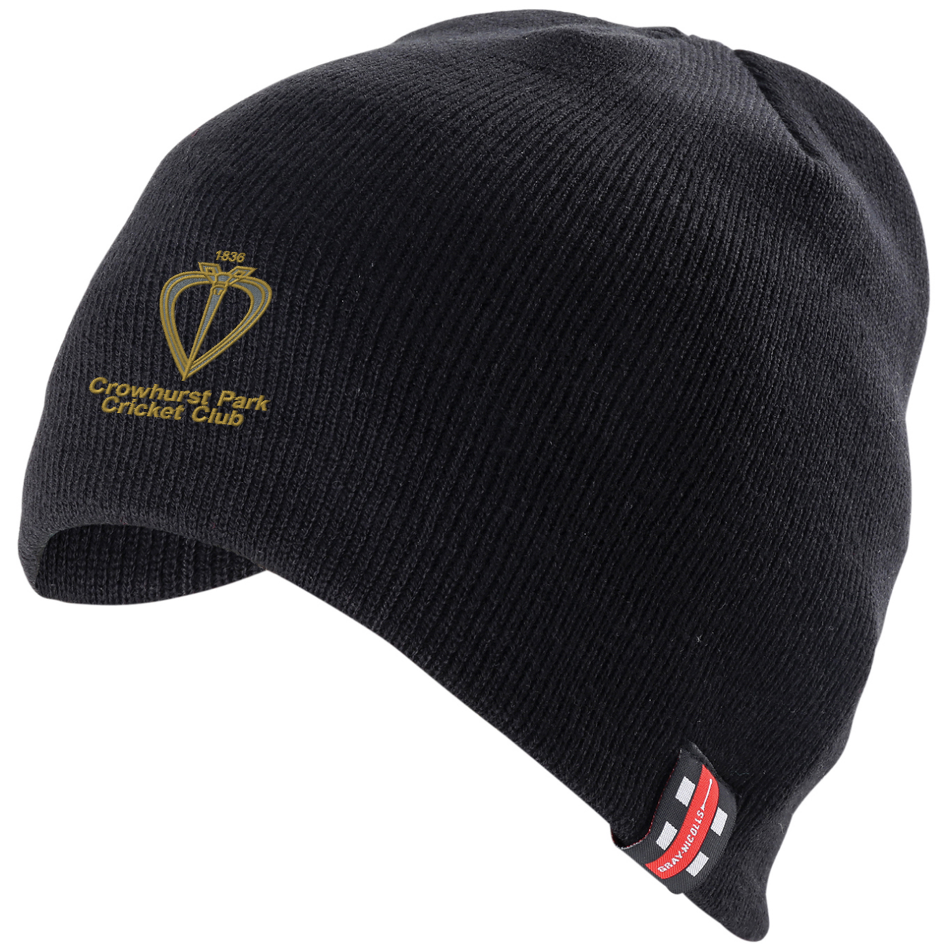 gray-nicolls-crowhurst-park-cricket-club-berretto-beanie-nero-adulto image 1