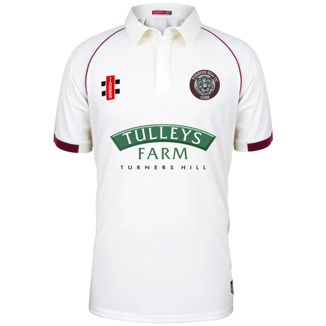 gray-nicolls-turners-hill-cc-matrix-v2-s-s-shirt-junior-avorio-bordeaux image 1