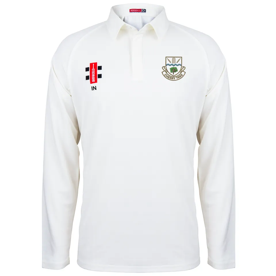 gray-nicolls-matrix-v2-maglia-cricket-manica-lunga-junior-cherry-tree-cc-ivory image 1