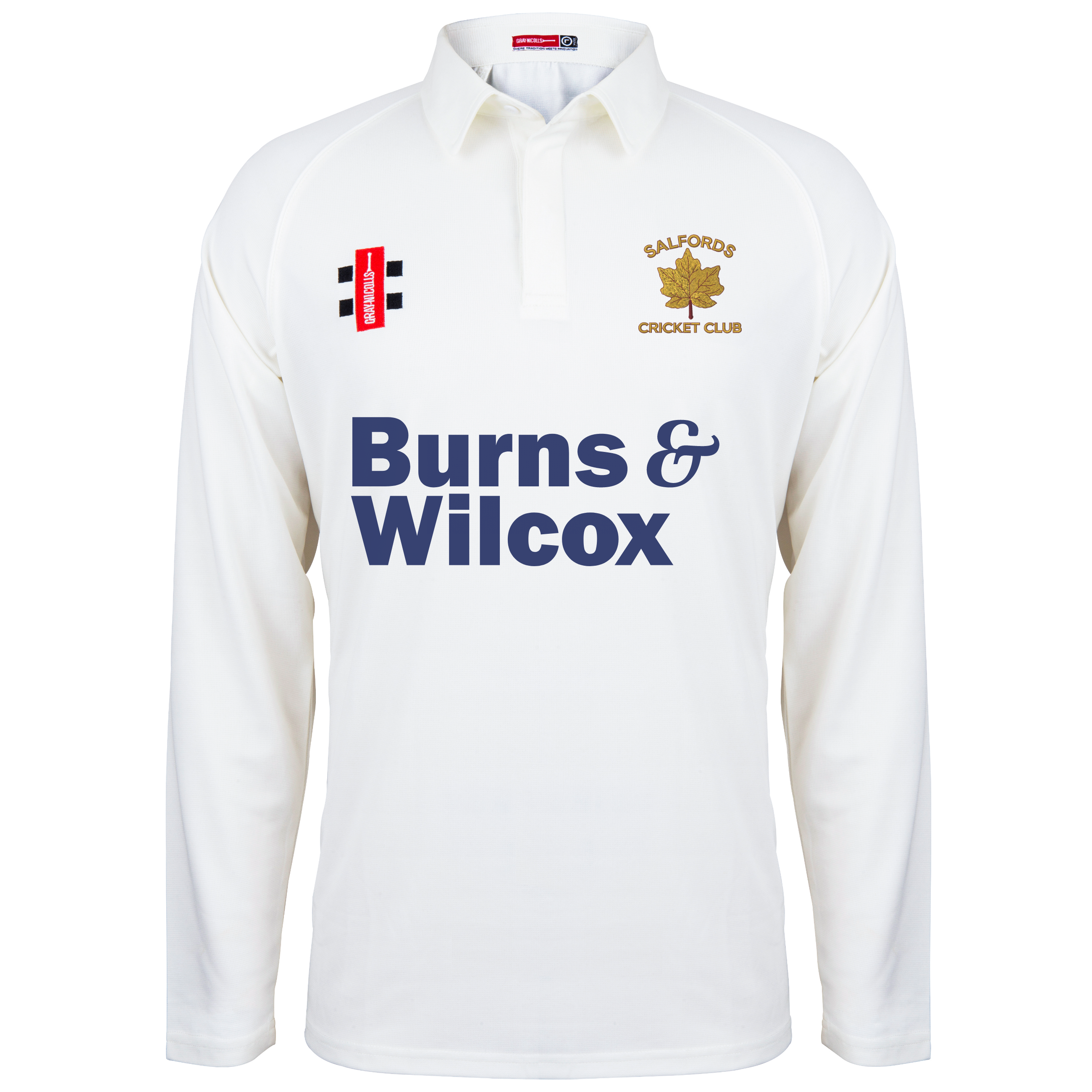 gray-nicolls-salfords-cc-senior-maglia-cricket-matrix-v2-manica-lunga-avorio image 1