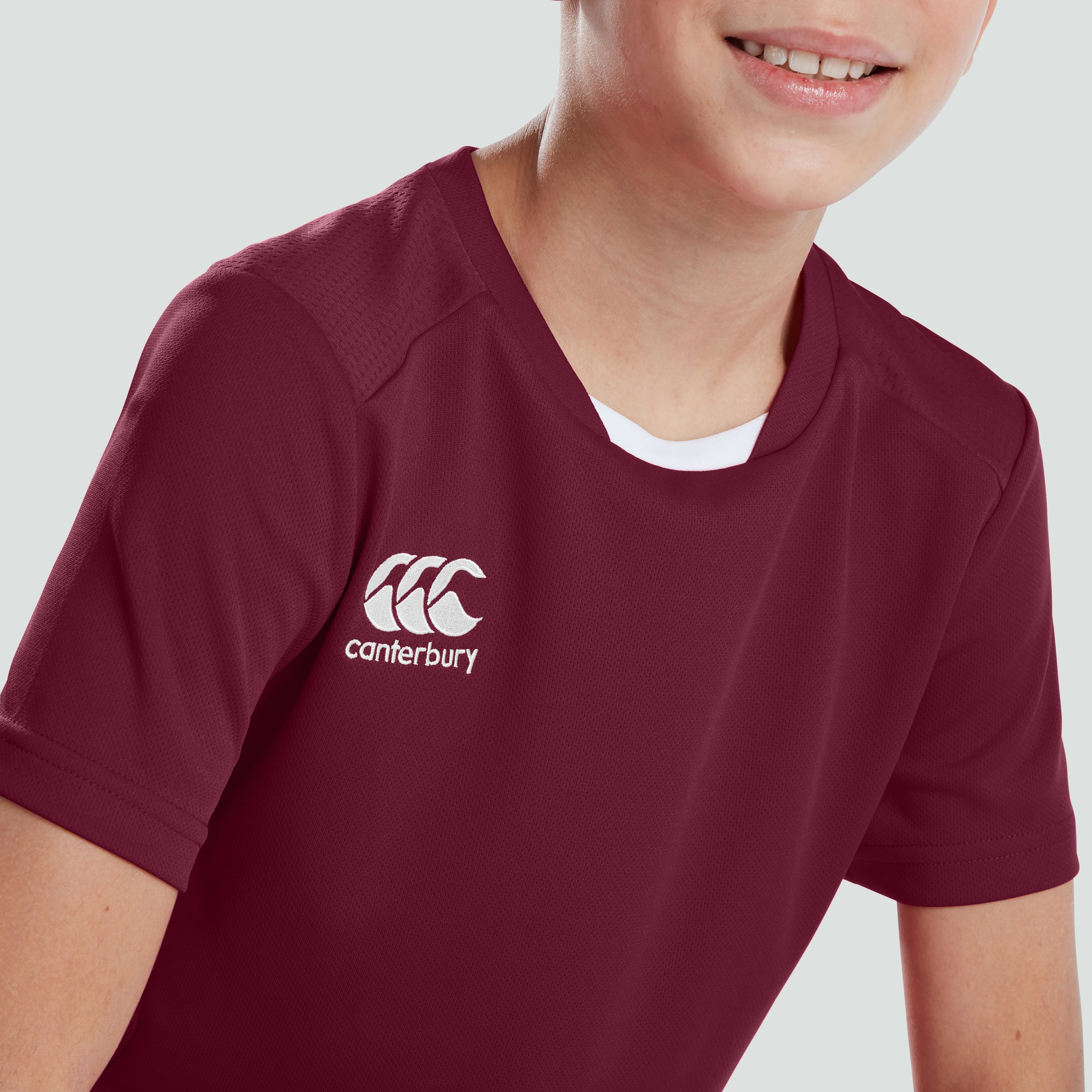 canterbury-club-dry-t-shirt-junior-unisex-maroon image 2