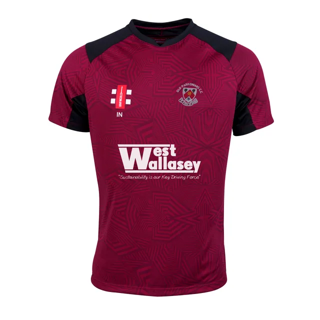 gray-nicolls-pro-performance-v2-maglia-t20-s-s-senior-maroon-black-old-parkonian image 1