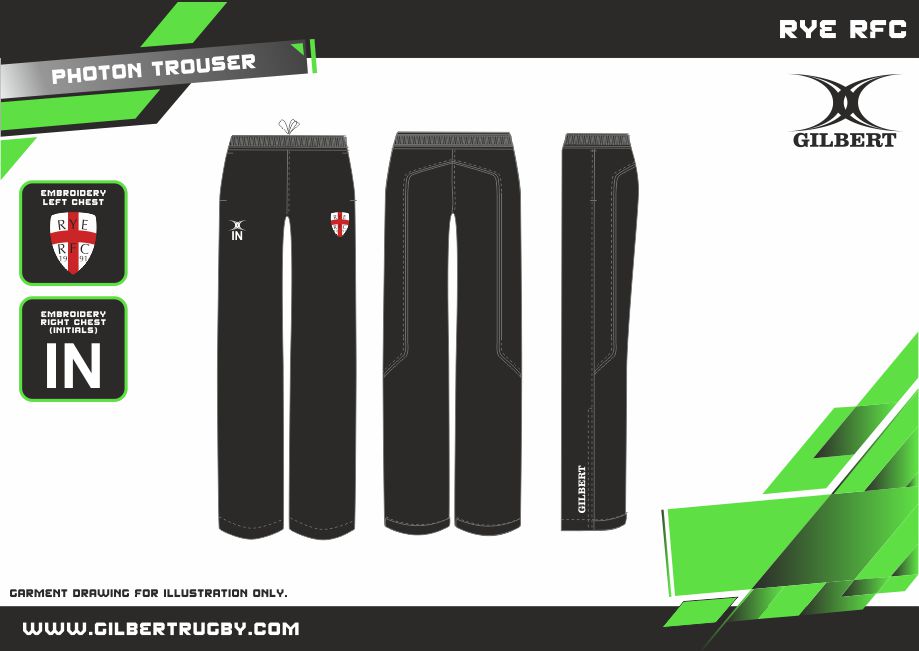 gilbert-rugby-rye-rugby-club-pantaloni-tuta-bambino-photon-neri image 2