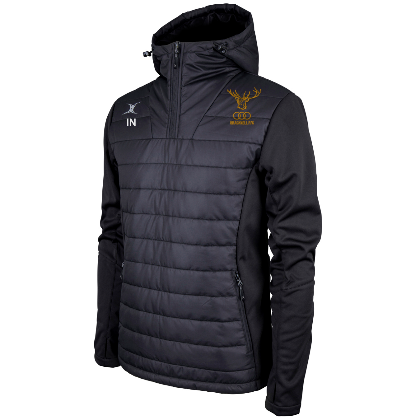 gilbert-rugby-pro-active-quarter-zip-nero-bracknell-rfc-senior-giacca-rugby-adul image 1