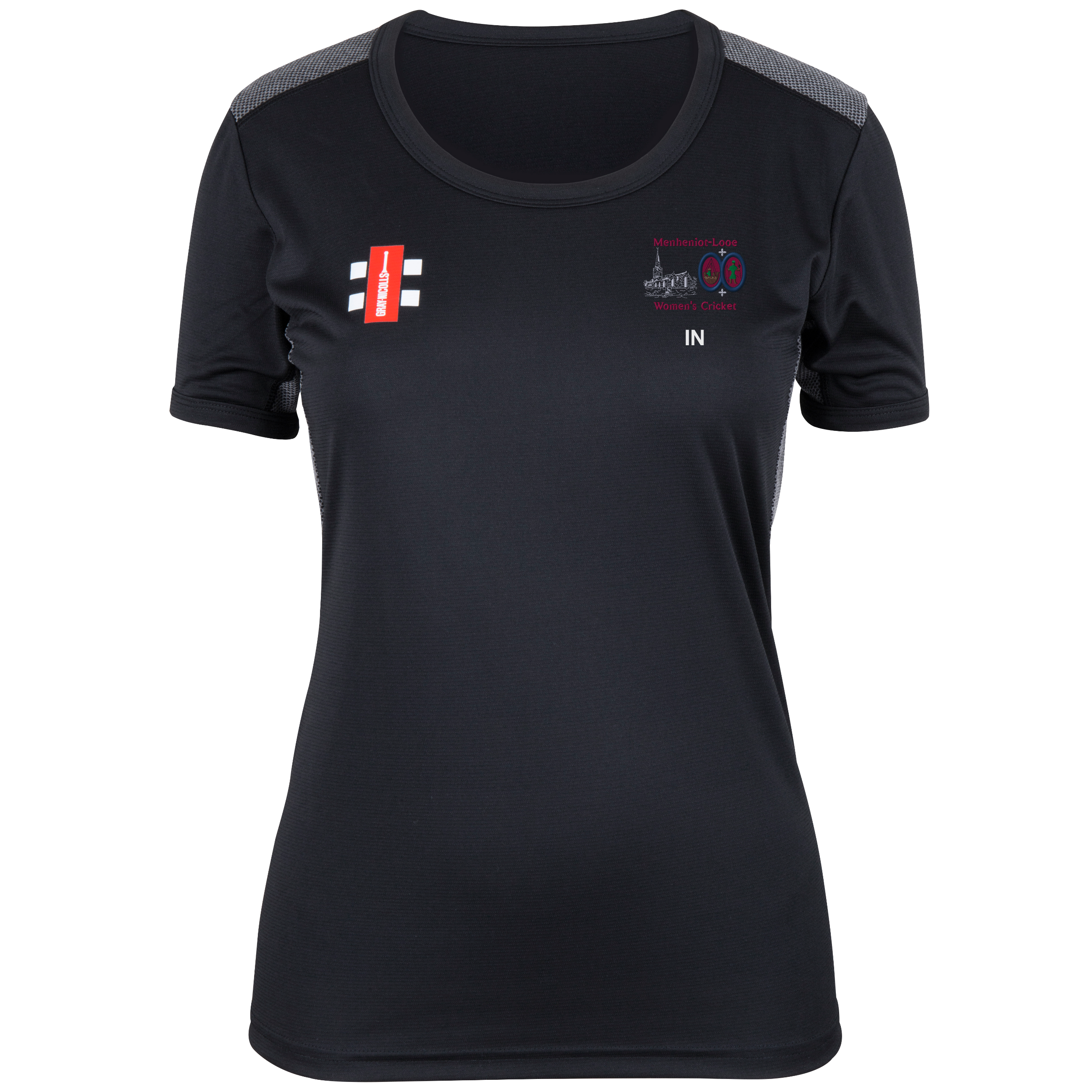 gray-nicolls-menheniot-looe-cc-donna-pro-performance-t-shirt-manica-corta-nera-s image 1