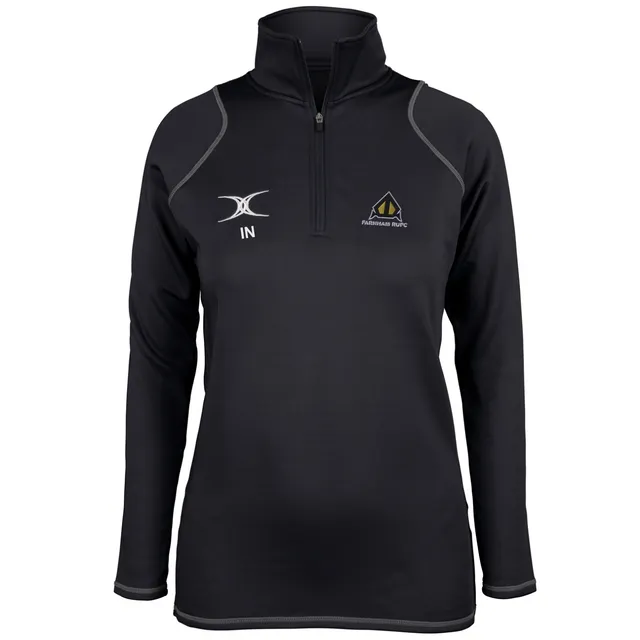 gilbert-rugby-farnham-rufc-quest-pile-donna-1-4-zip-nero image 1