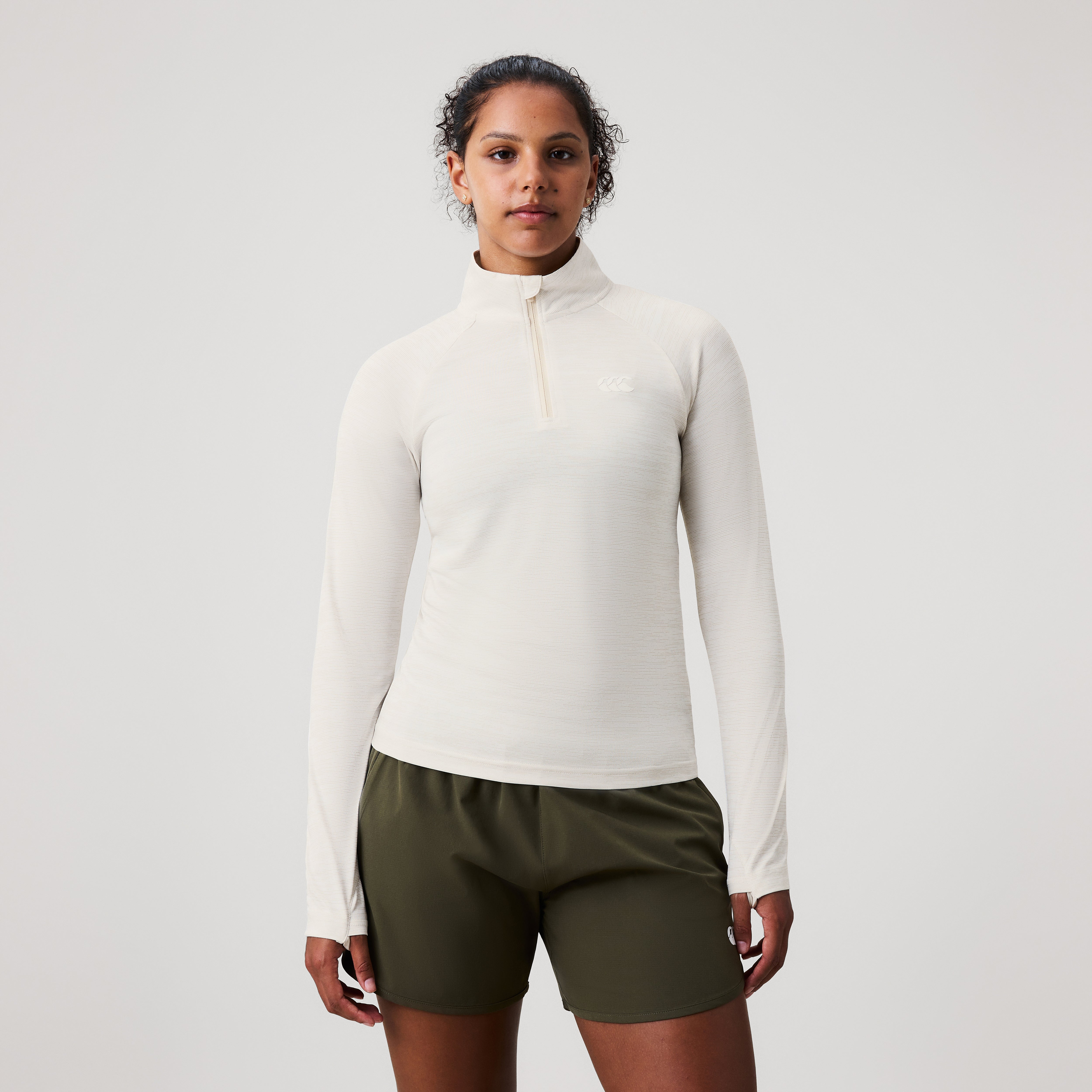 canterbury-tempo-1-4-zip-donna-felpa-rugby-grigia image 3