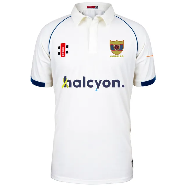 gray-nicolls-maghull-cc-senior-matrix-v2-maglia-manica-corta-avorio-navy image 1
