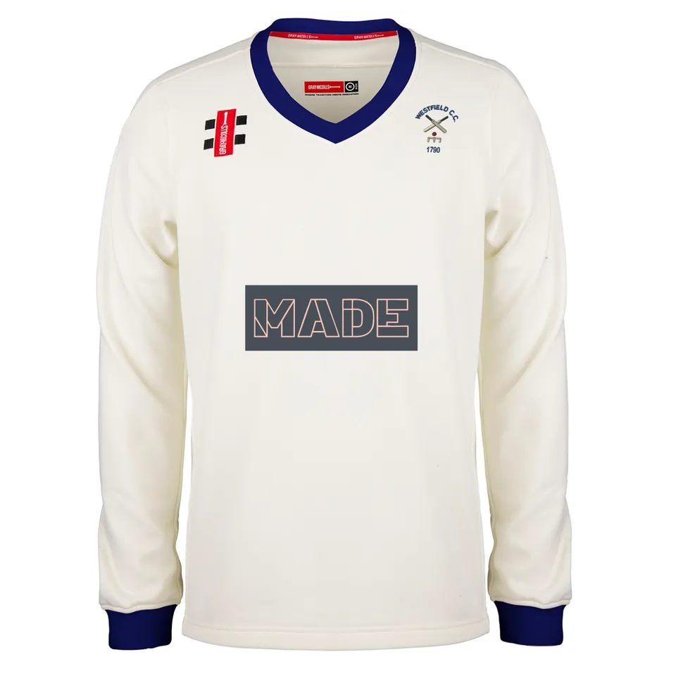 gray-nicolls-pro-performance-maglione-match-cricket-westfield-cc-bambino-avorio- image 1