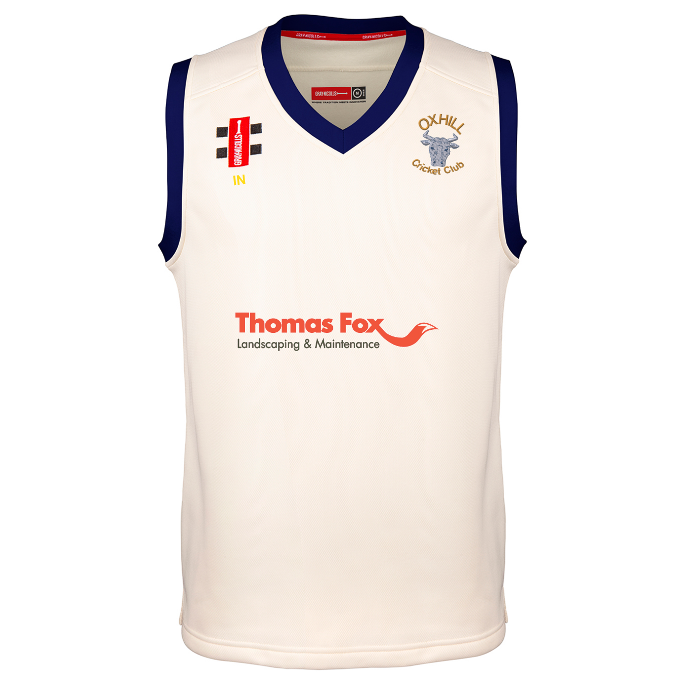 gray-nicolls-pro-performance-slipover-cricket-oxhill-cc-adulto-avorio-navy image 1