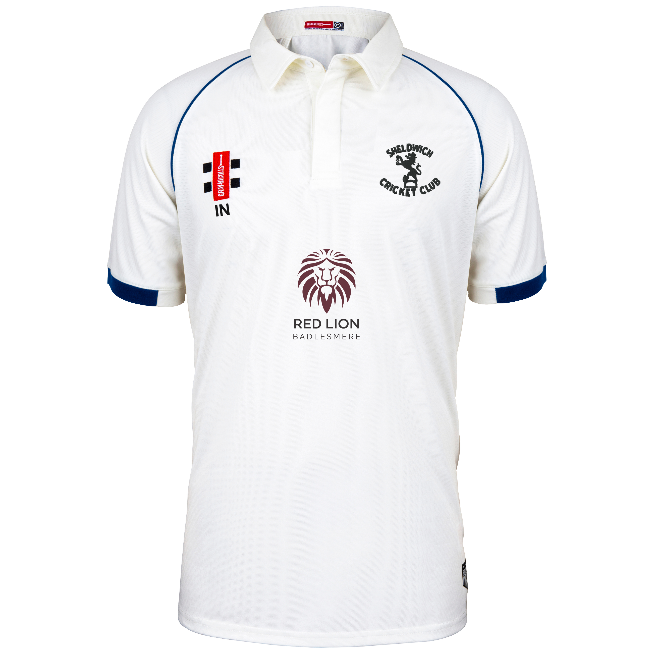 gray-nicolls-sheldwich-cc-matrix-v2-maglia-cricket-manica-corta-avorio-navy-seni image 1