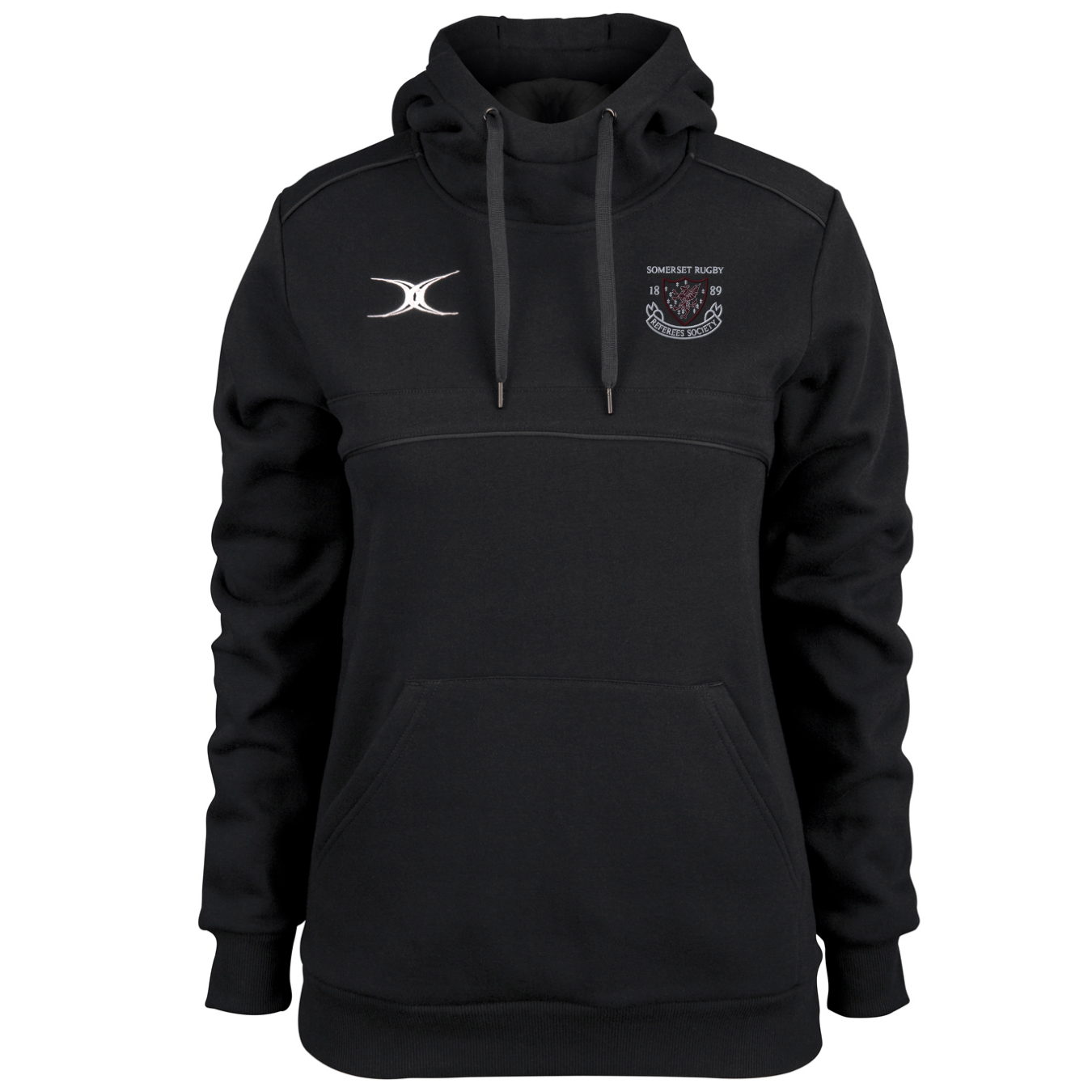 gilbert-rugby-somerset-referees-society-felpa-hoodie-photon-donna-nero image 1