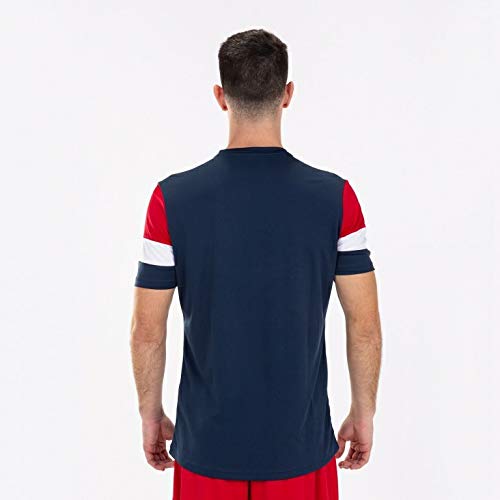 joma-crew-iv-maglia-calcio-manica-corta-azzurro-marino-rosso-bianco image 4