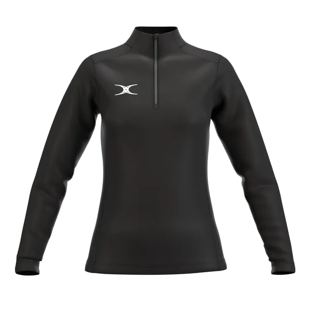 gilbert-rugby-atom-felpa-1-4-zip-donna-nero-e-blu-navy image 1