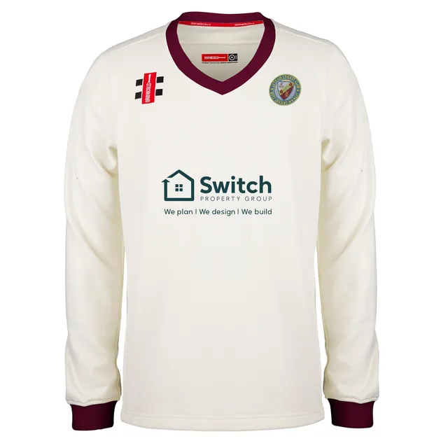 gray-nicolls-lytham-cc-adulto-ivory-maroon-pro-performance-maglione-gara image 1