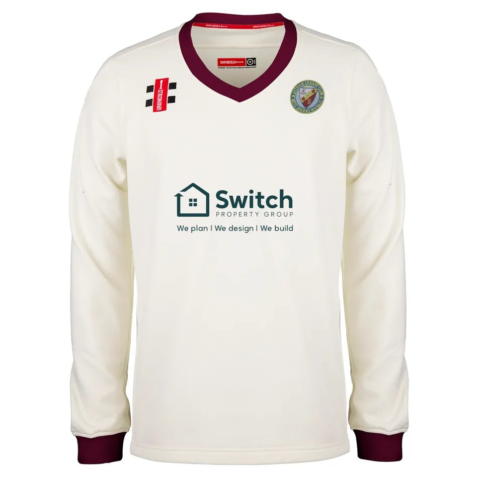 gray-nicolls-lytham-cc-adulto-ivory-maroon-pro-performance-maglione-gara image 1