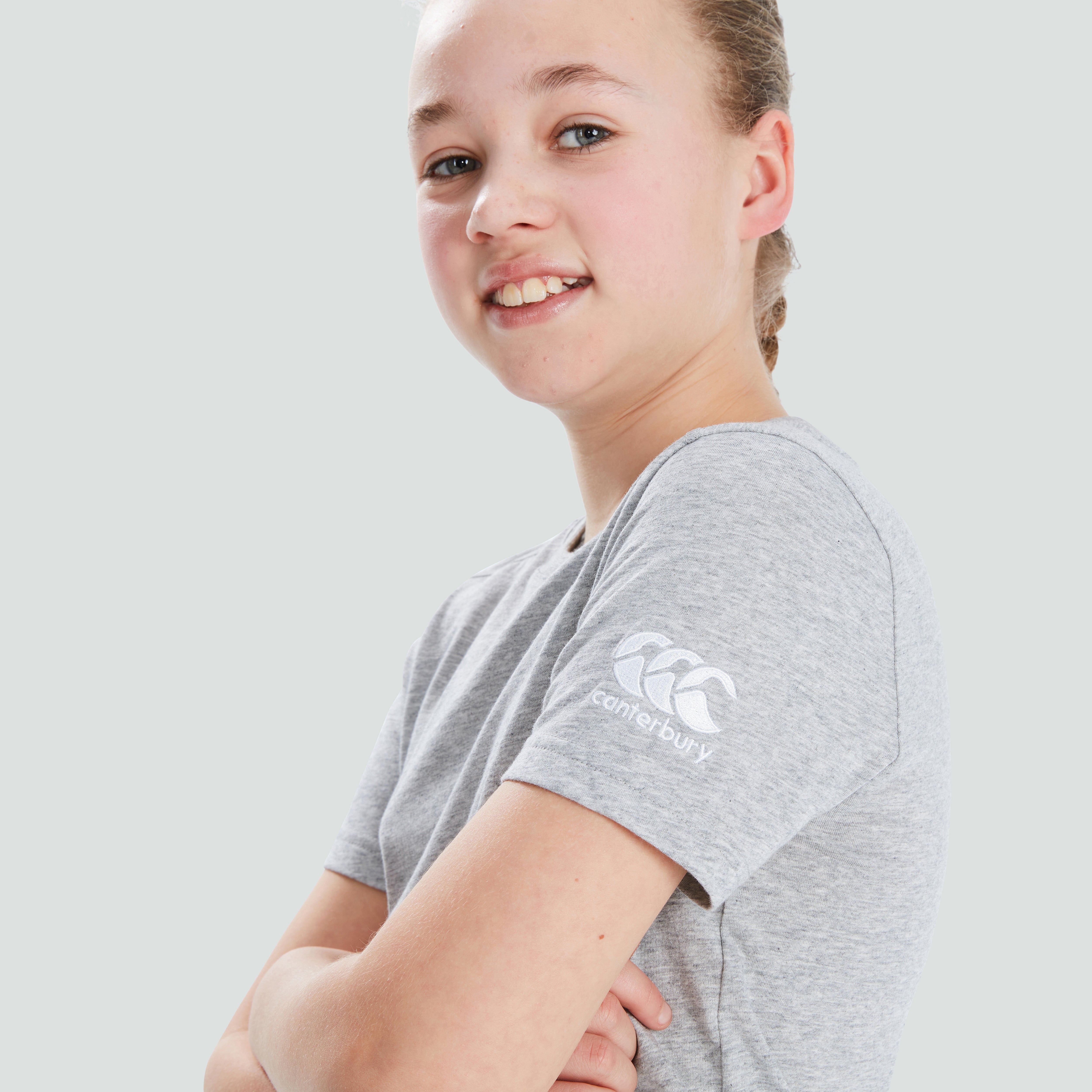 canterbury-junior-unisex-club-plain-tee-t-shirt-grigia image 4