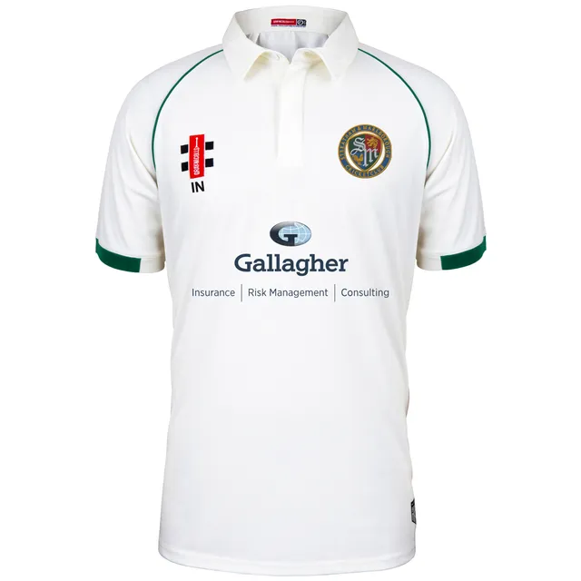 gray-nicolls-streatham-marlborough-cc-matrix-v2-maglia-s-s-senior-avorio-verde image 1