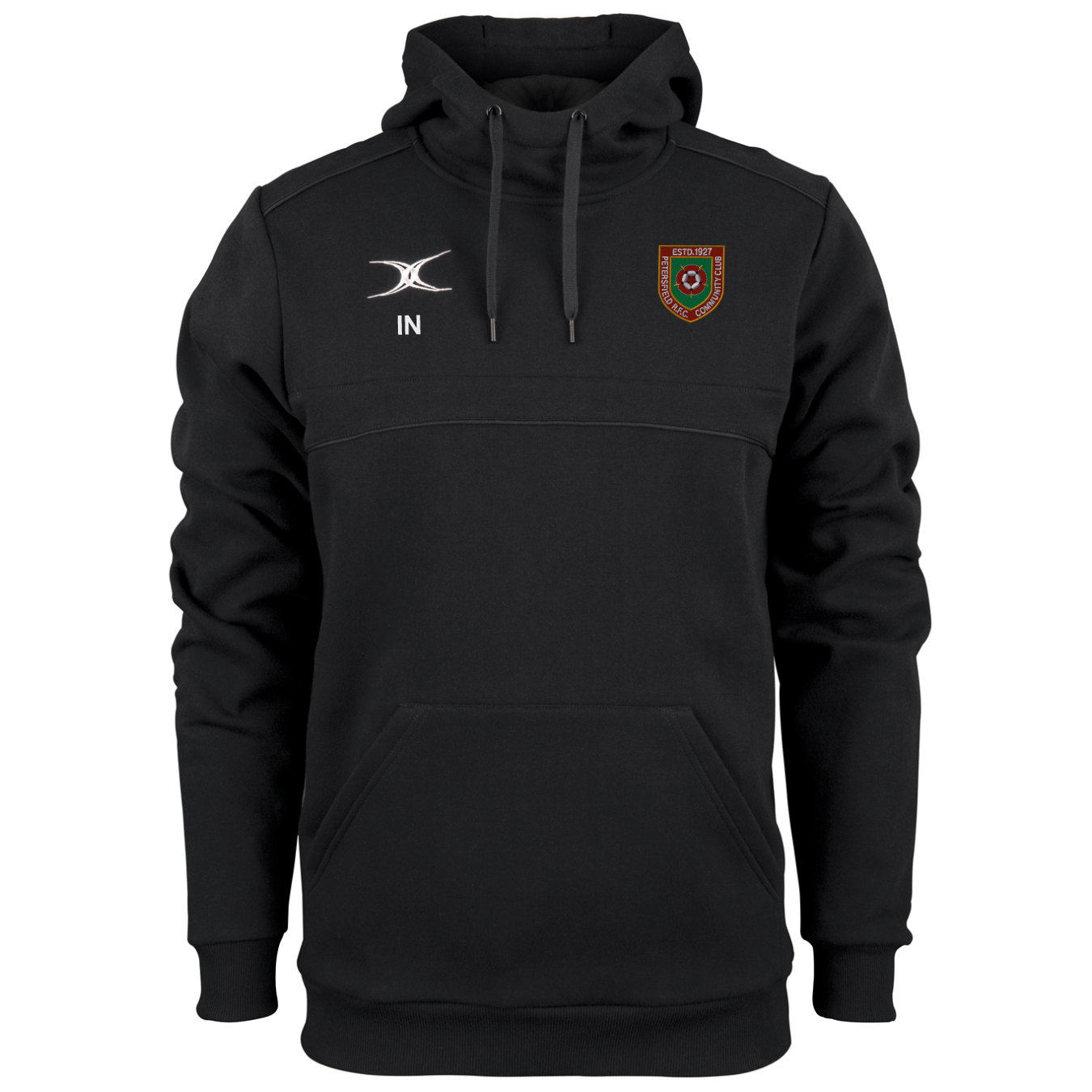 gilbert-rugby-photon-hoodie-junior-petersfield-rfc-nero-felpa-bambino image 1