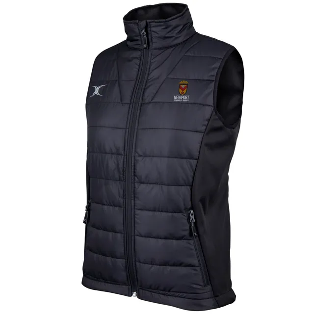gilbert-rugby-newport-schools-rugby-pro-gilet-bodywarmer-donna-nero image 1