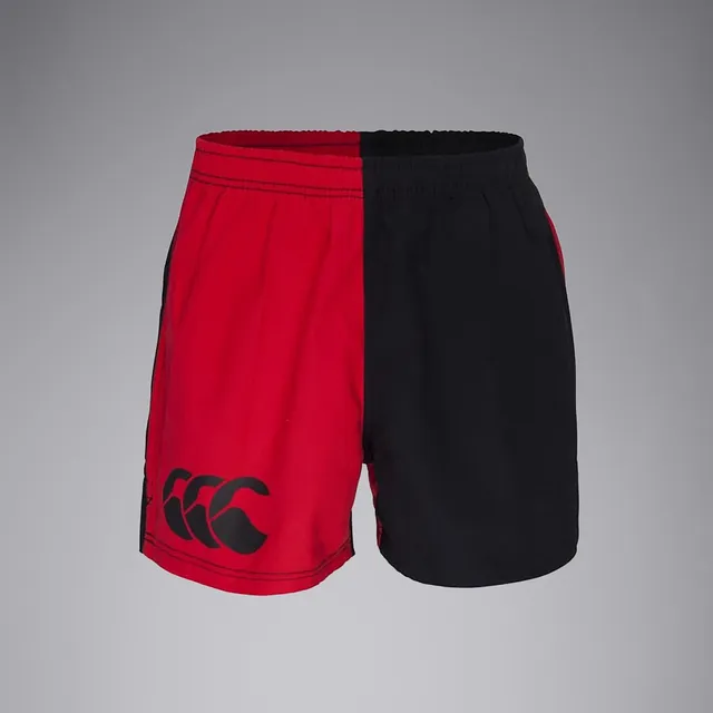 canterbury-harlequin-pantaloncini-rugby-unisex-cotone-scarlatto-nero image 1