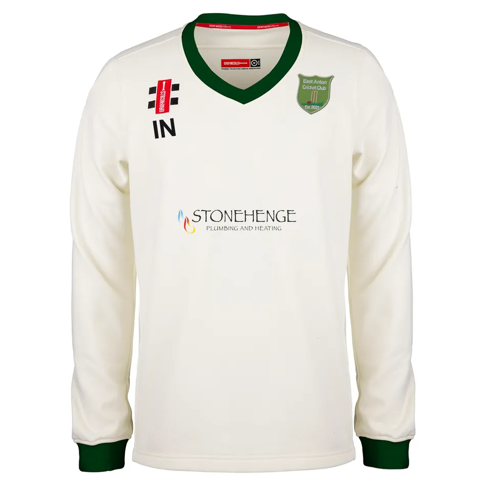 gray-nicolls-east-anton-cc-senior-pro-performance-maglione-da-match-avorio-verde image 1