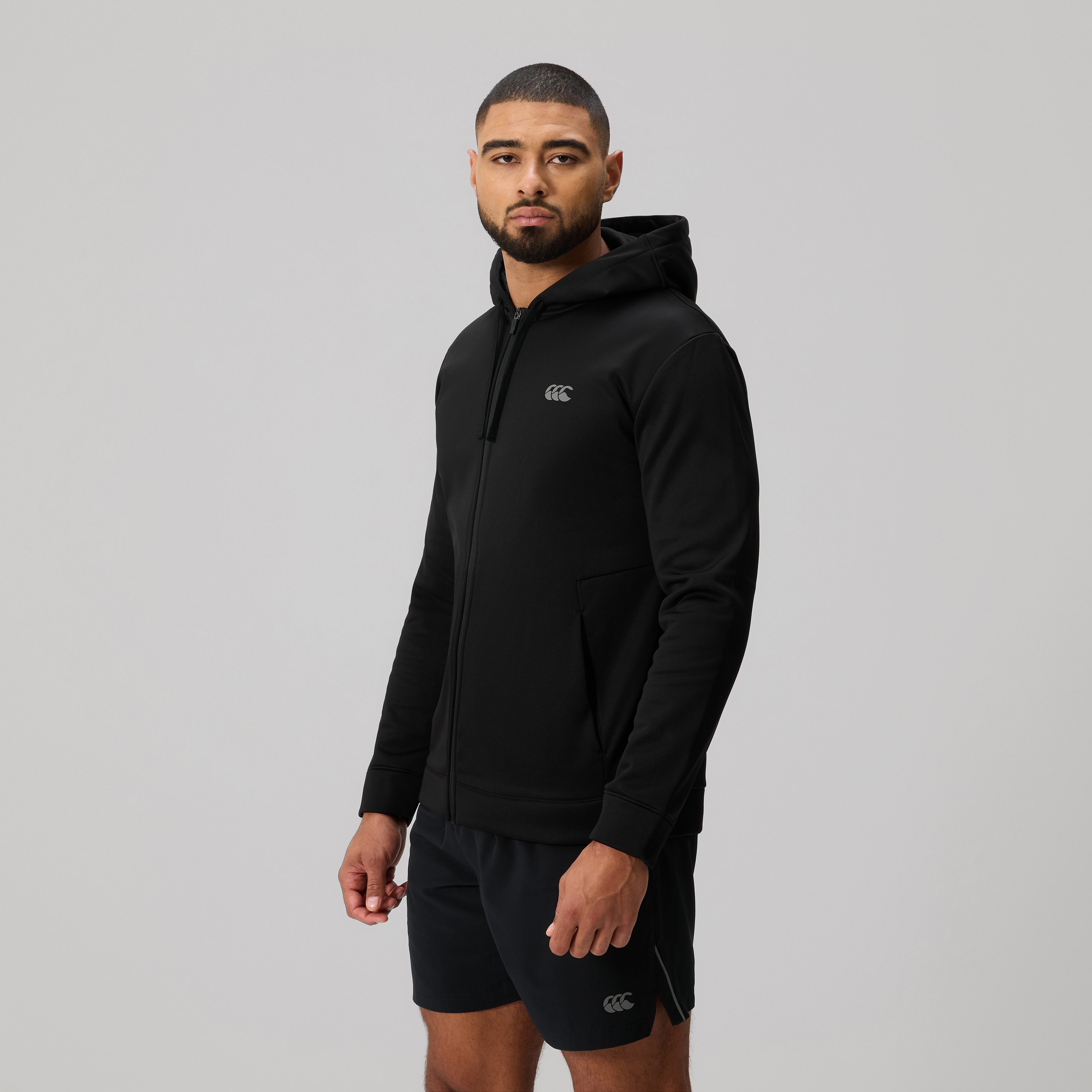 canterbury-tempo-felpa-con-cappuccio-full-zip-uomo-nero image 2