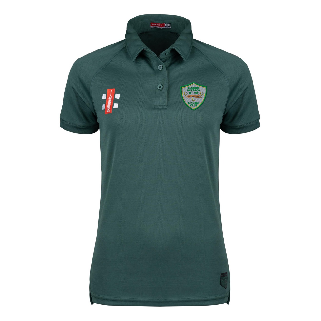 gray-nicolls-matrix-v2-polo-cricket-market-overton-cc-donna-verde-manica-corta image 1