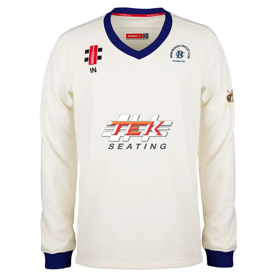 gray-nicolls-pro-performance-maglione-cricket-junior-bidborough-cc-avorio-navy image 1