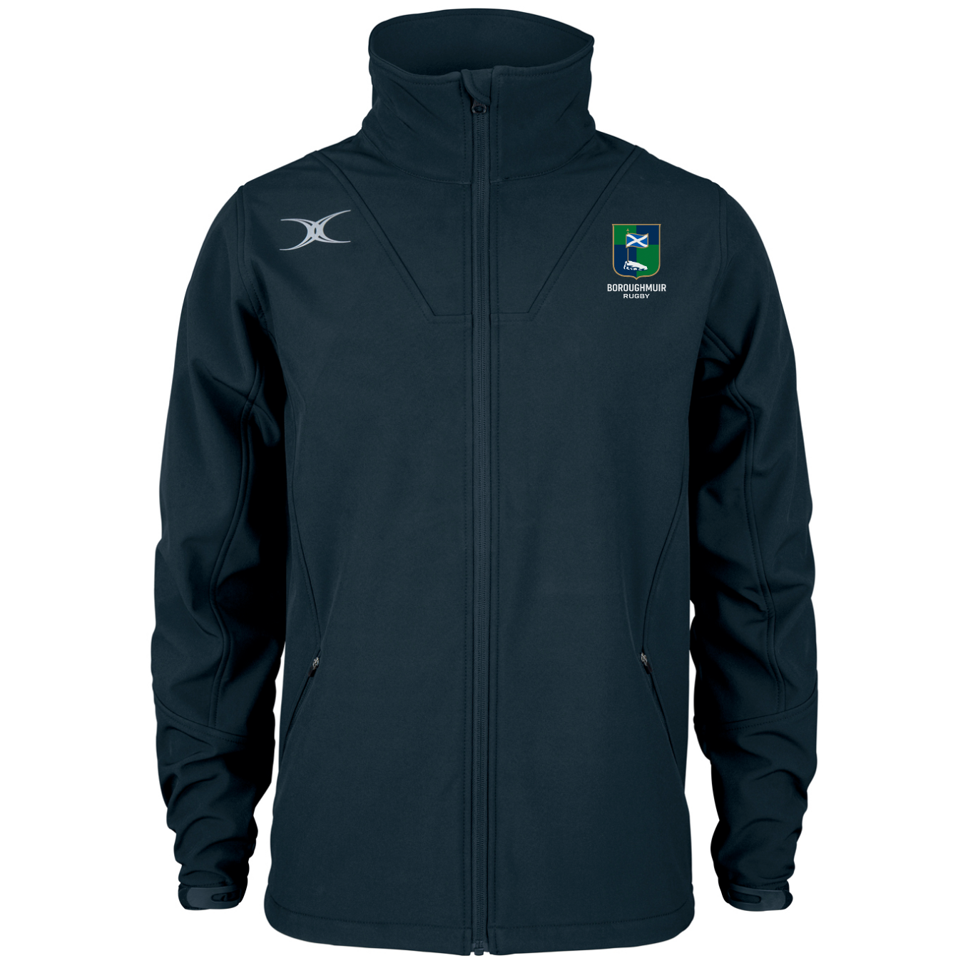 gilbert-rugby-pro-giacca-softshell-full-zip-adulto-boroughmuir-blu-navy-scuro image 1