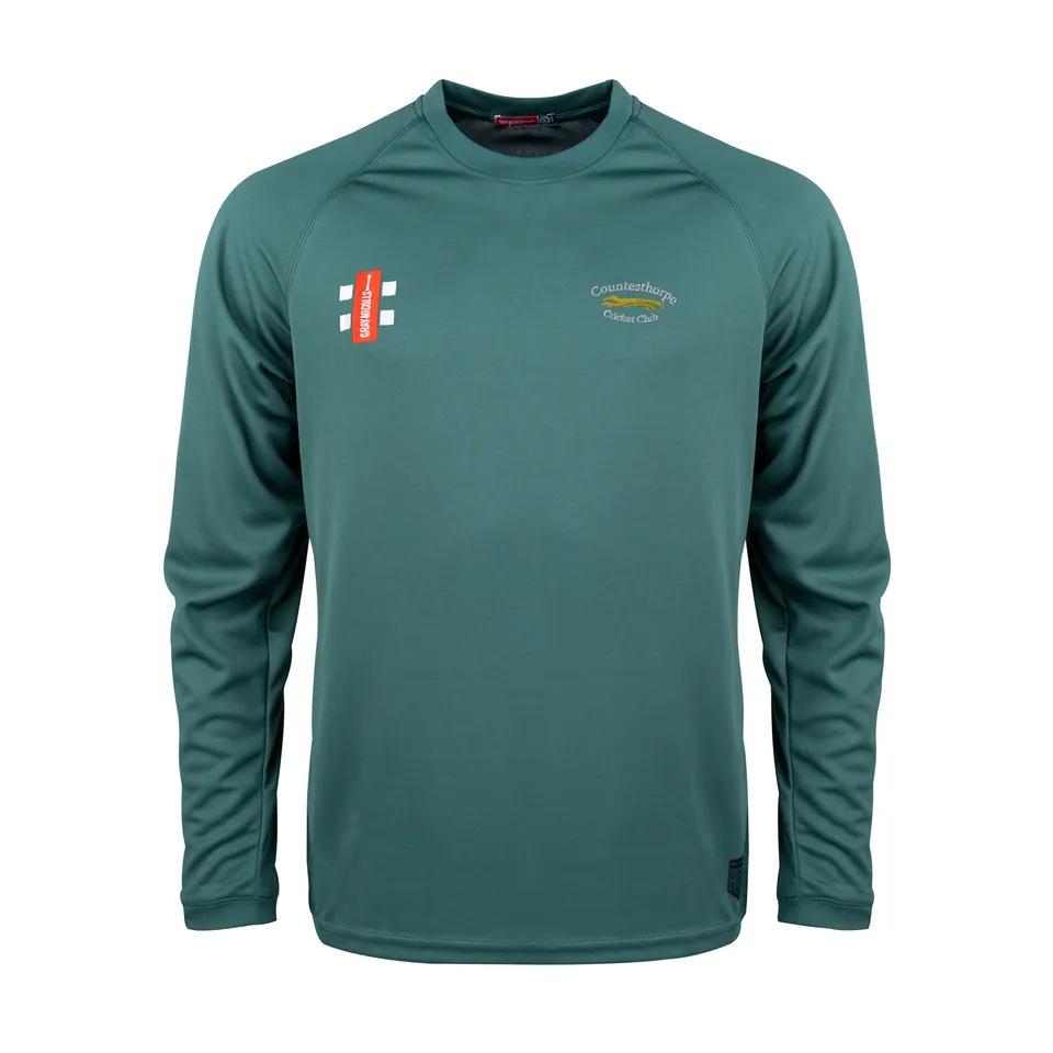 gray-nicolls-countesthorpe-cc-senior-t-shirt-matrix-v2-manica-lunga-verde image 1