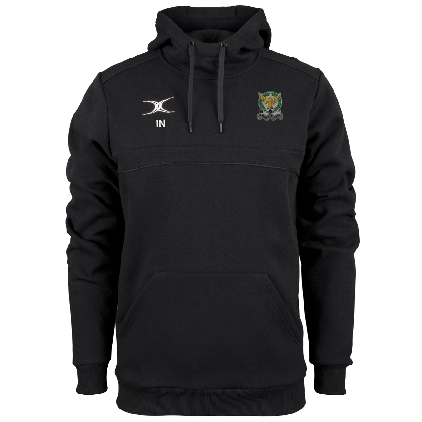 gilbert-rugby-llandaff-north-rfc-photon-felpa-con-cappuccio-nera-senior image 1