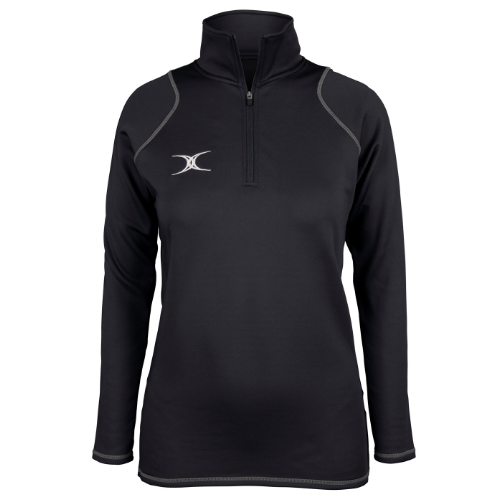 gilbert-rugby-quest-pile-1-4-zip-donna-ayrshire-bulls-rfc-nero image 1