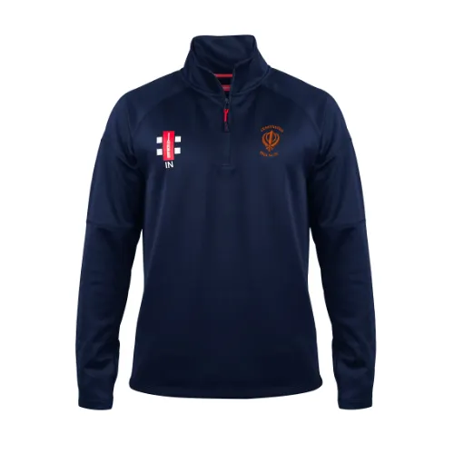 gray-nicolls-leamington-khalsa-cc-adulto-felpa-pro-thermo-fleece-navy-1-4-zip image 1