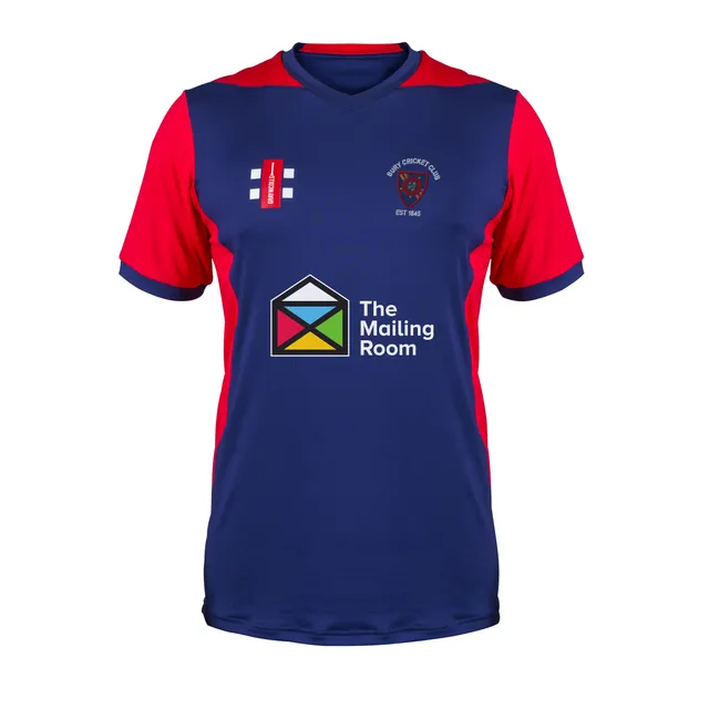 gray-nicolls-bury-cc-senior-t20-maglia-s-s-navy-rosso image 1