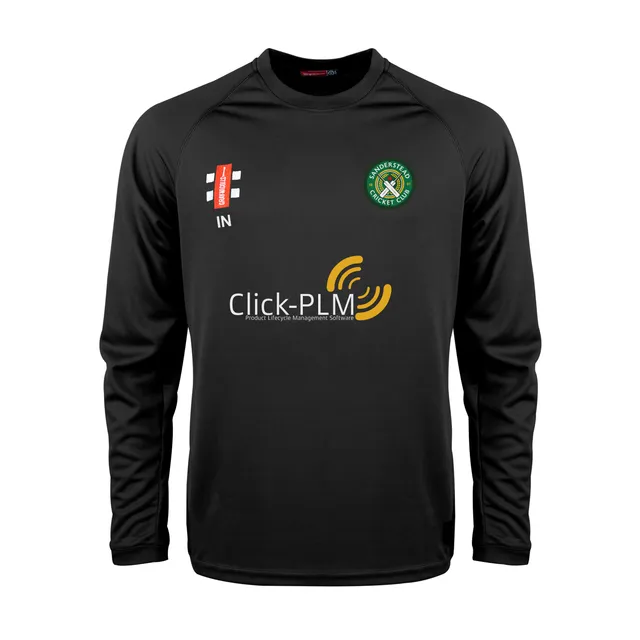 gray-nicolls-matrix-v2-t-shirt-cricket-l-s-sanderstead-cc-senior-nero image 1