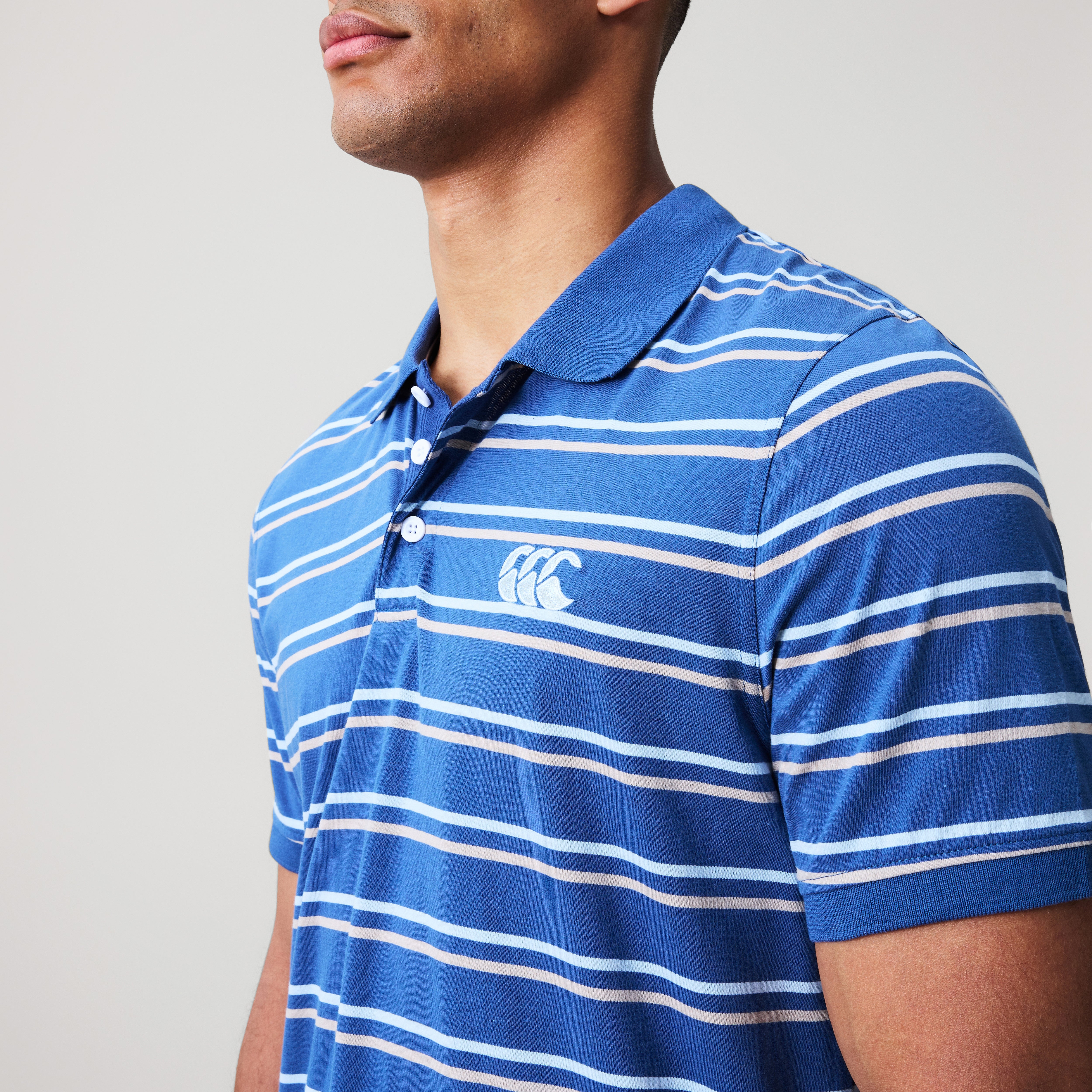canterbury-club-yarn-dye-stripe-polo-uomo-nera-manica-corta image 5