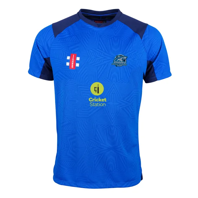 gray-nicolls-pro-t20-maglia-cricket-manica-corta-senior-sharks-academy-royal-nav image 1