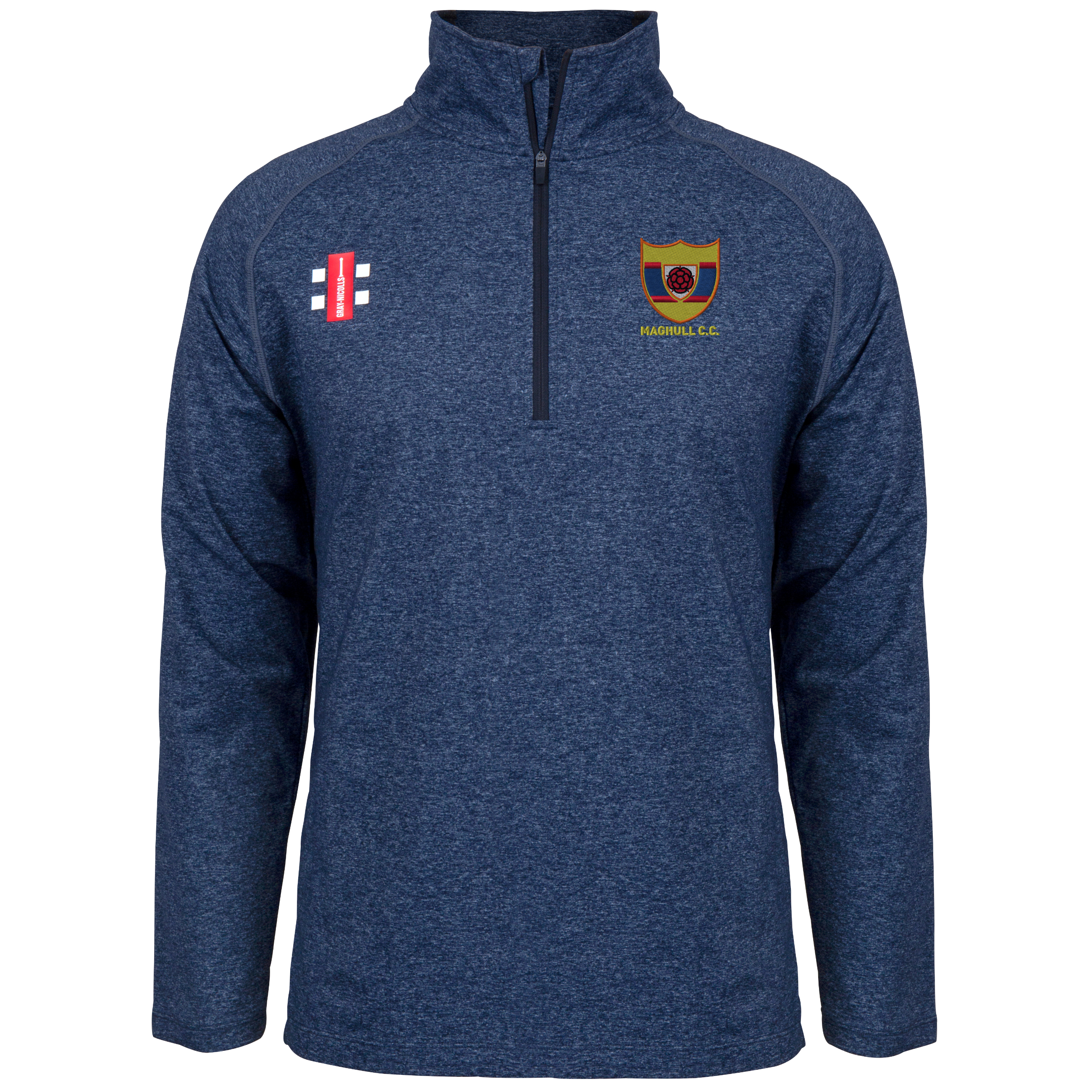 gray-nicolls-maghull-cc-junior-mid-layer-velocity-blu-navy-con-zip image 1