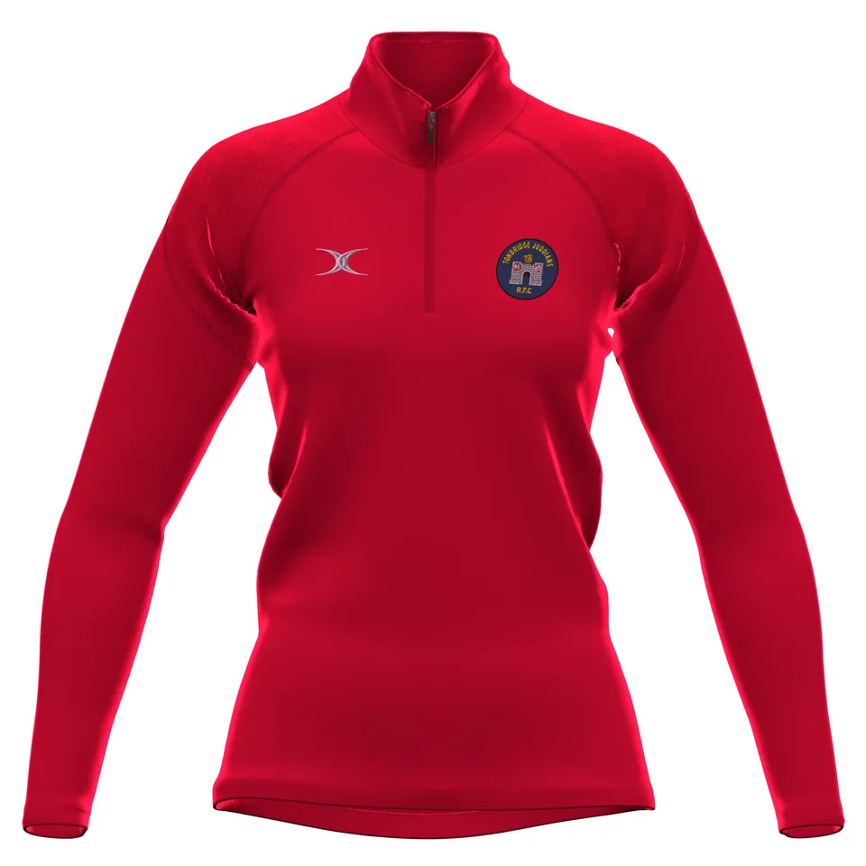 gilbert-rugby-gts-pile-1-4-zip-donna-rosso-tonbridge-juddians-rfc image 1