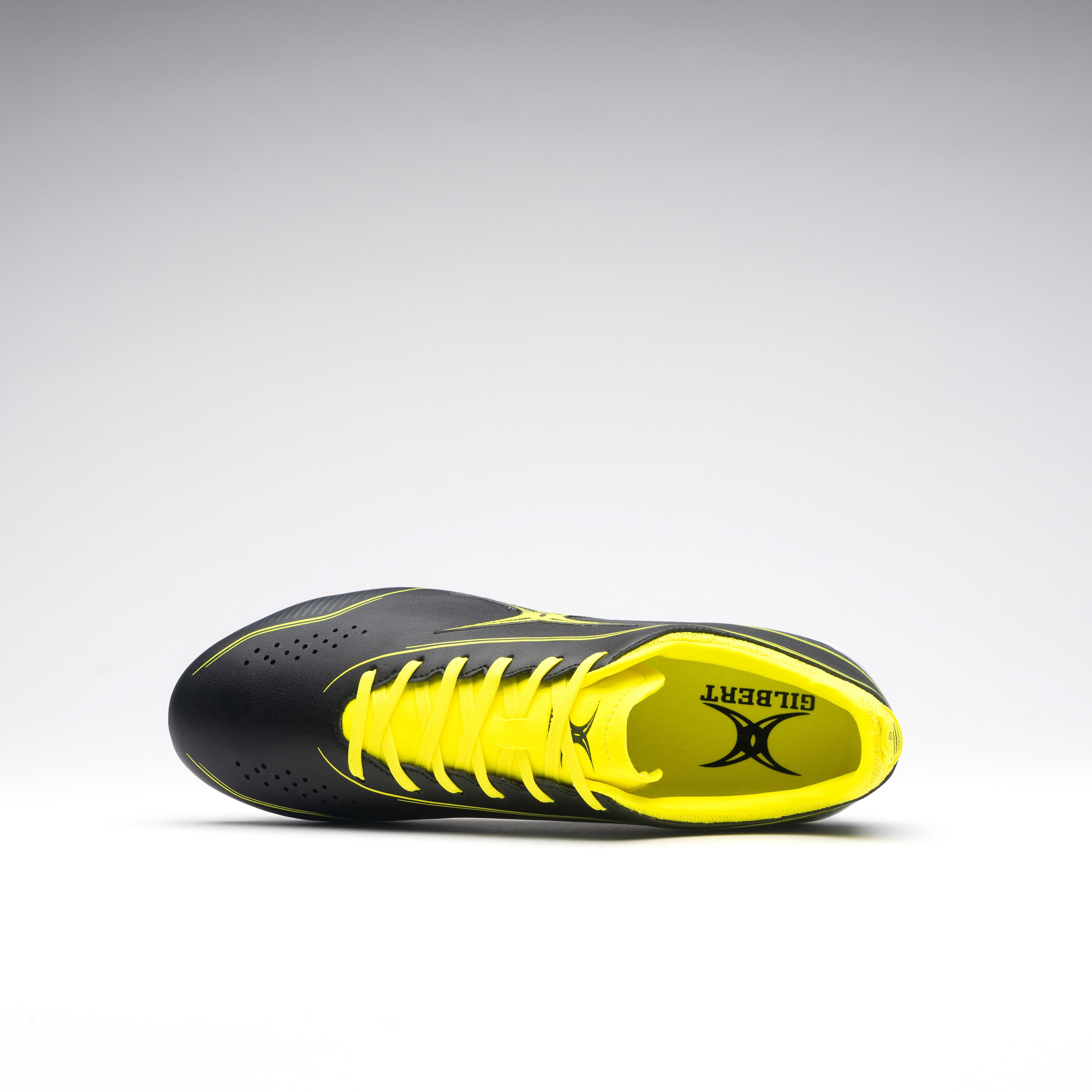 gilbert-rugby-cage-torq-6s-scarpe-rugby-junior-nero-giallo-fluo image 2