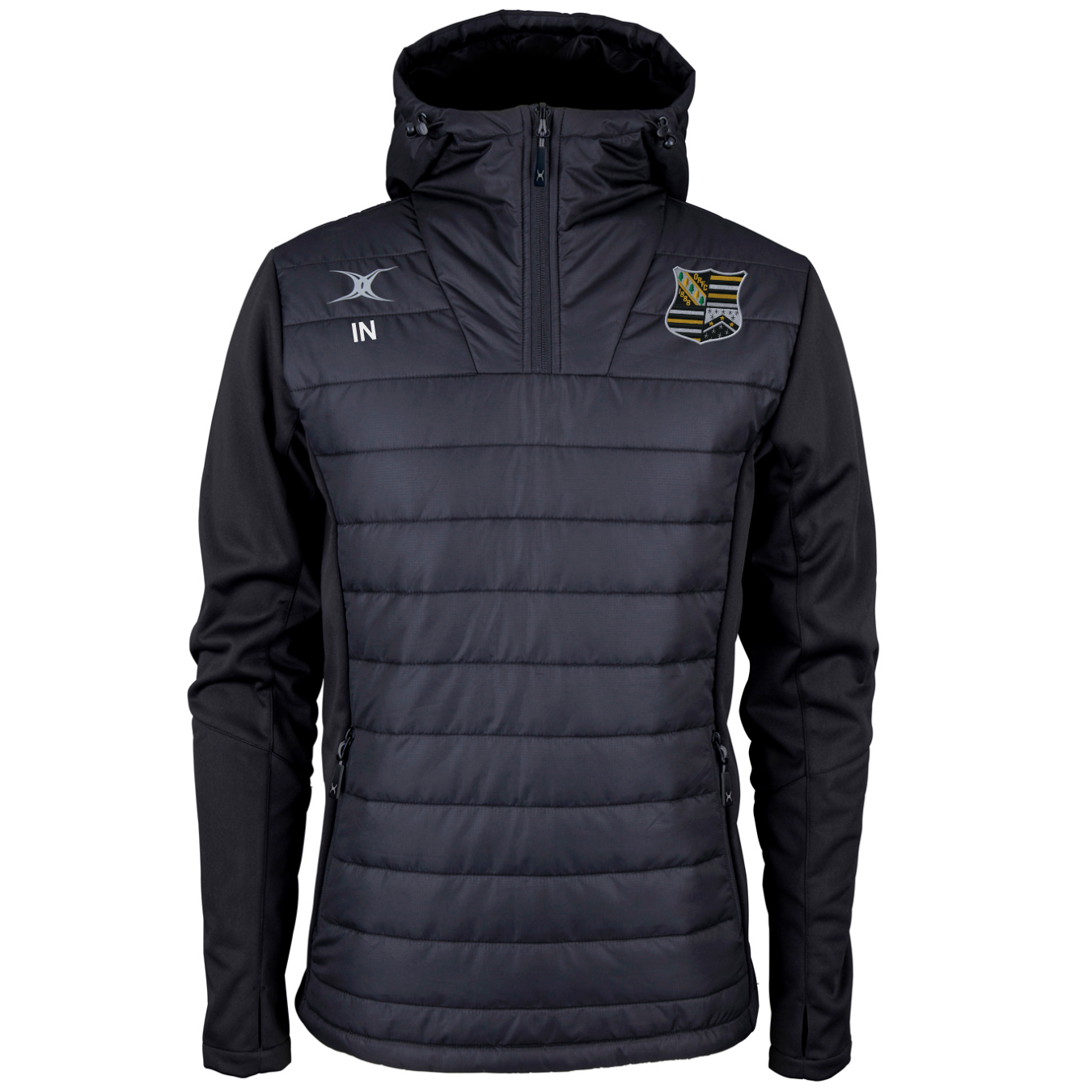 gilbert-rugby-oadby-wyggestonians-rfc-pro-giacca-1-4-zip-senior-nero image 1