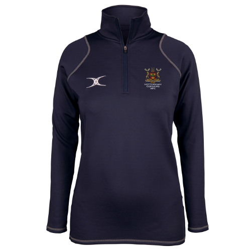 gilbert-rugby-nottingham-corsairs-rfc-donna-pile-1-4-zip-quest-blu-navy-scuro image 1
