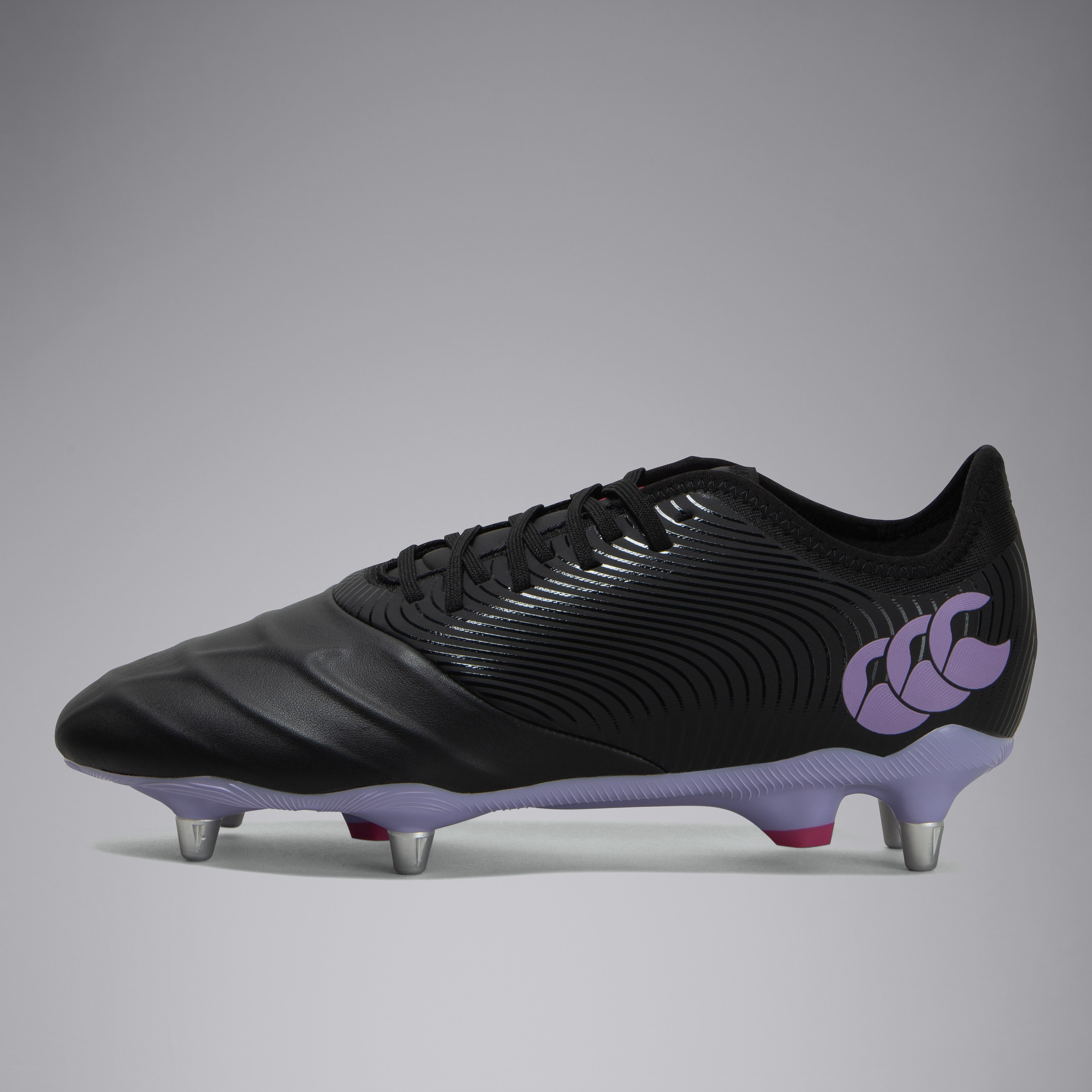 canterbury-phoenix-genesis-pro-scarpe-rugby-soft-ground-unisex-adulto-nero-viola image 1