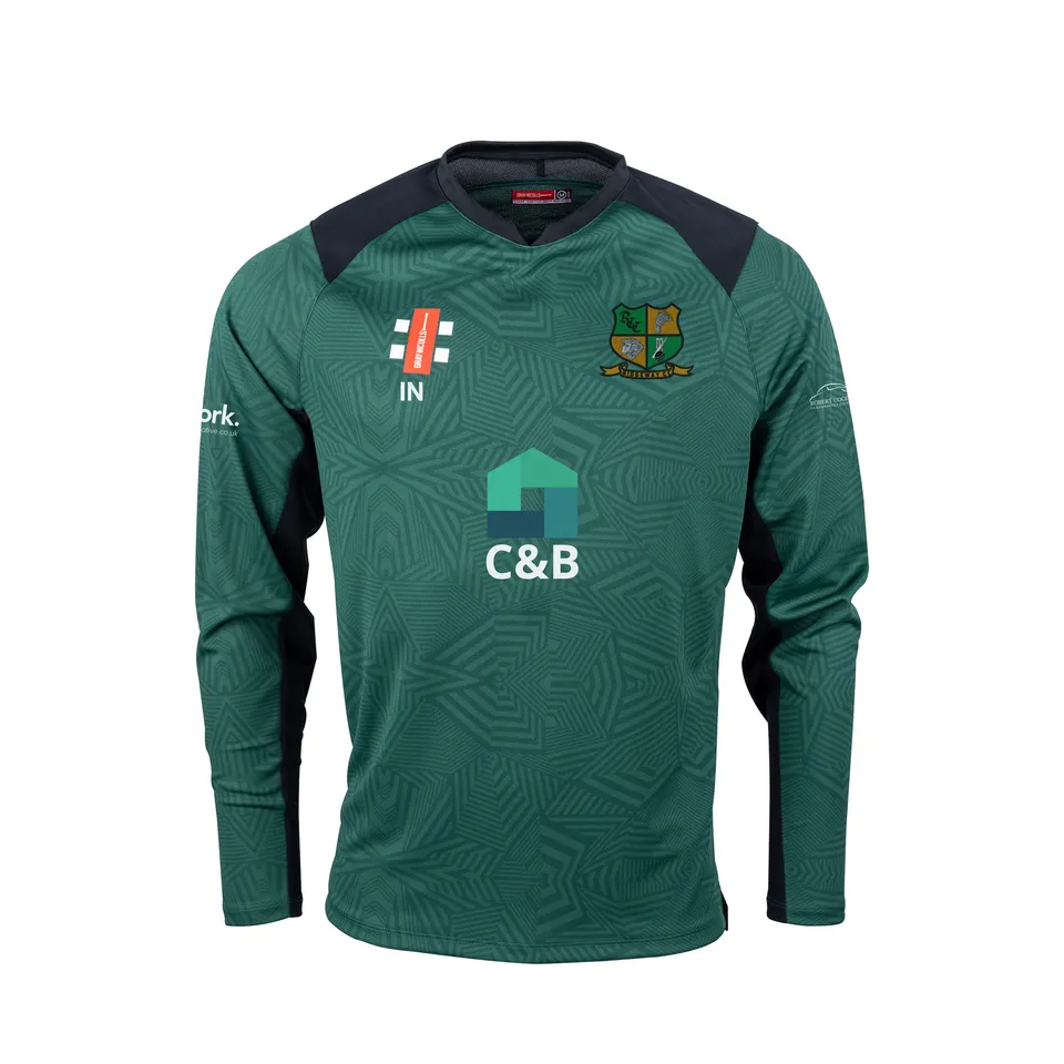 gray-nicolls-ridgeway-cc-maglia-cricket-pro-t20-manica-lunga-verde-nero-senior image 1