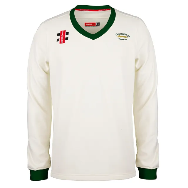 gray-nicolls-countesthorpe-cc-pro-performance-maglione-match-junior-avorio-verde image 1