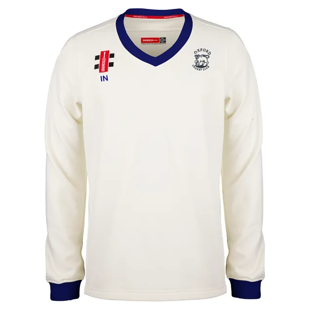 gray-nicolls-oxford-cc-pro-performance-maglione-da-match-junior-avorio-navy image 1