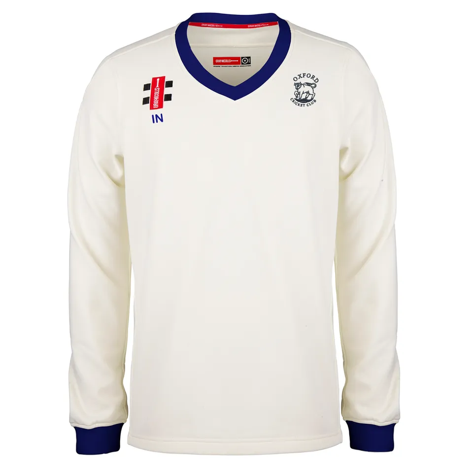 gray-nicolls-oxford-cc-pro-performance-maglione-da-match-junior-avorio-navy image 1