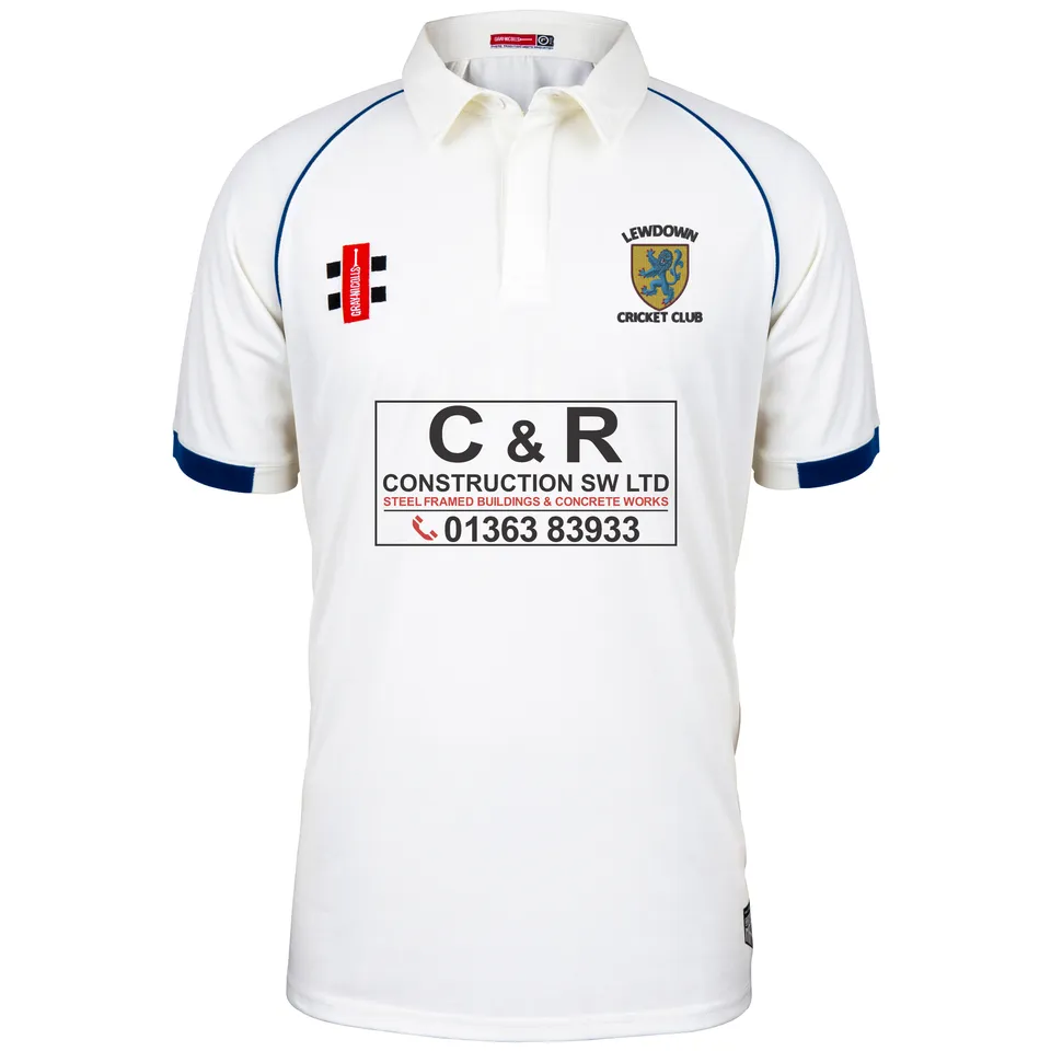 gray-nicolls-matrix-v2-maglia-gara-maniche-corte-lewdown-cc-senior-avorio-navy image 1
